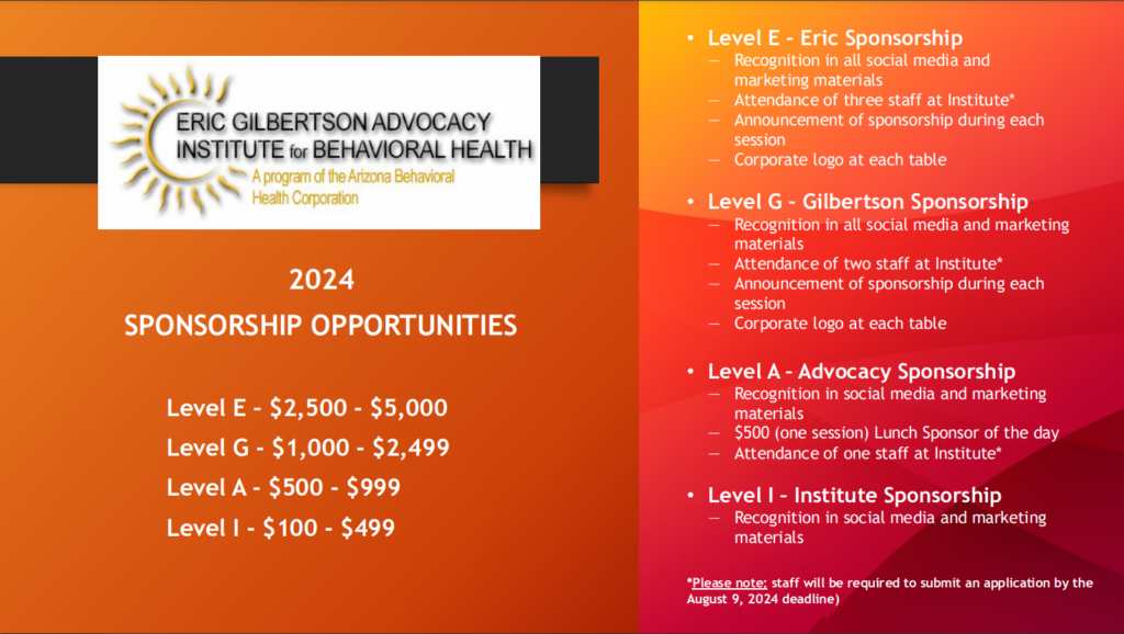 Eric Gilbertson Advocacy Institute Sponshorship Opportunities
